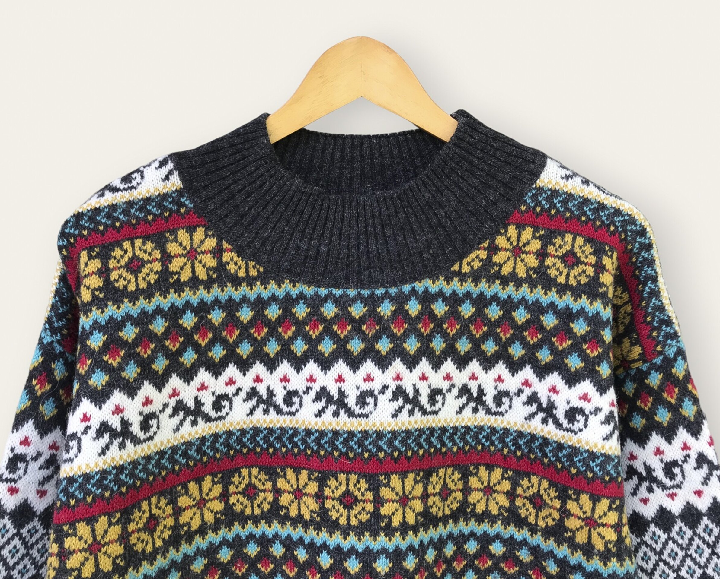 Stefanel Vintage Knitted Pullover - Multicolor - Made in Italy - 3