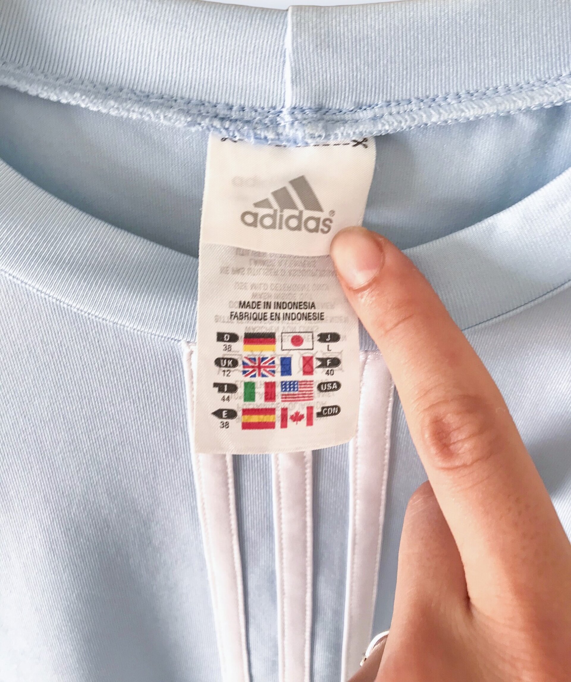 Adidas 3/4 Sleeve T-shirt - Light Blue - 7